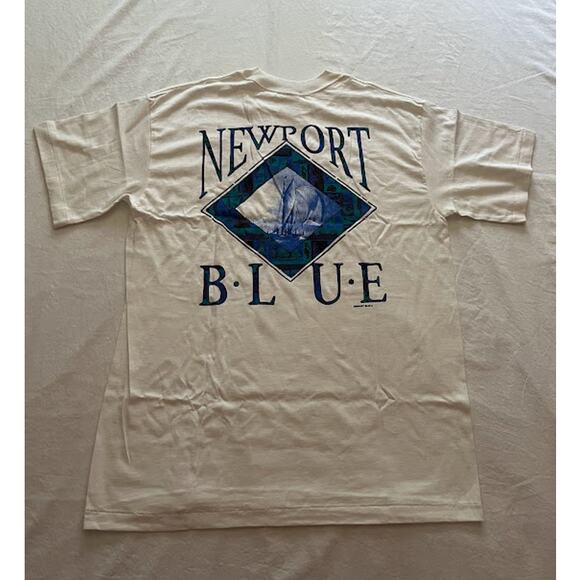 VTG Newport Blue Shirt White Blue Size L NWOT Sailing Boating Sz L - Picture 1 of 8
